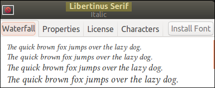 Ubuntu font viewer